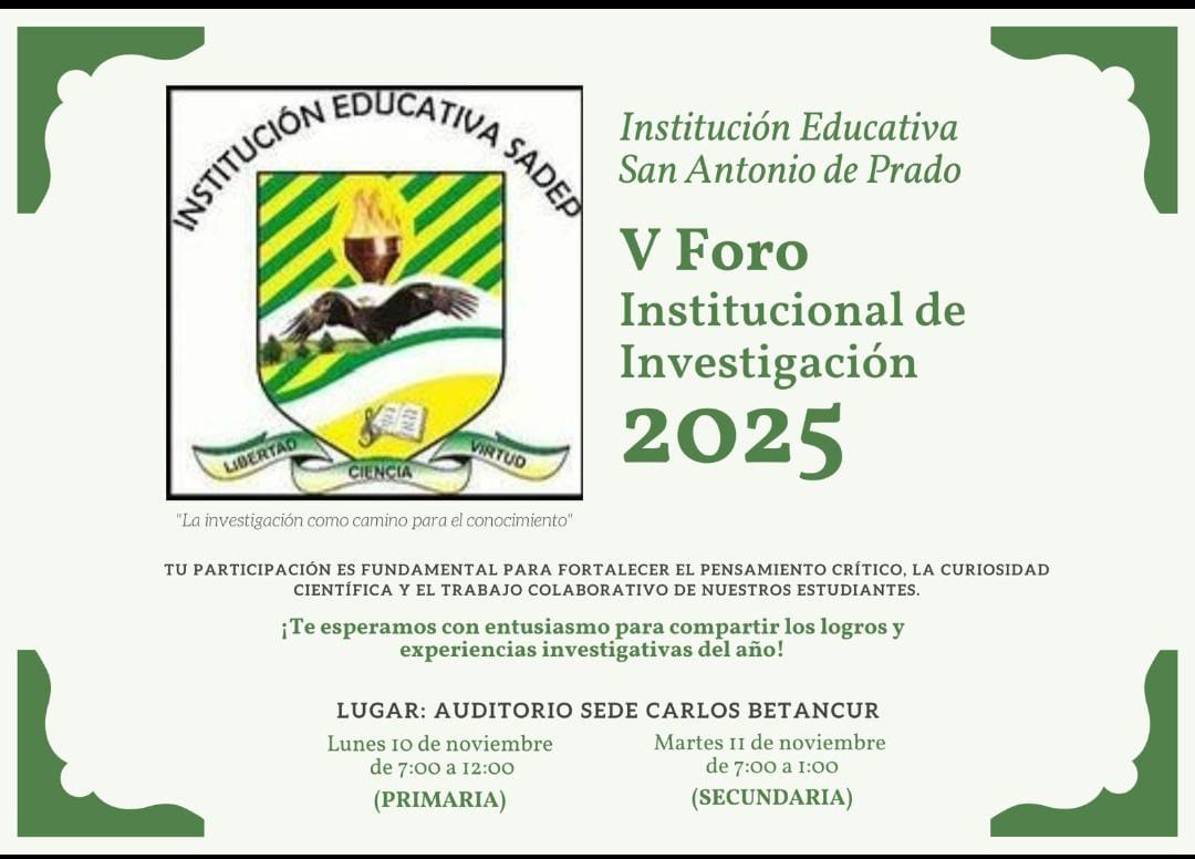 V FORO INSTITUCIONAL DE INVESTIGACIÓN